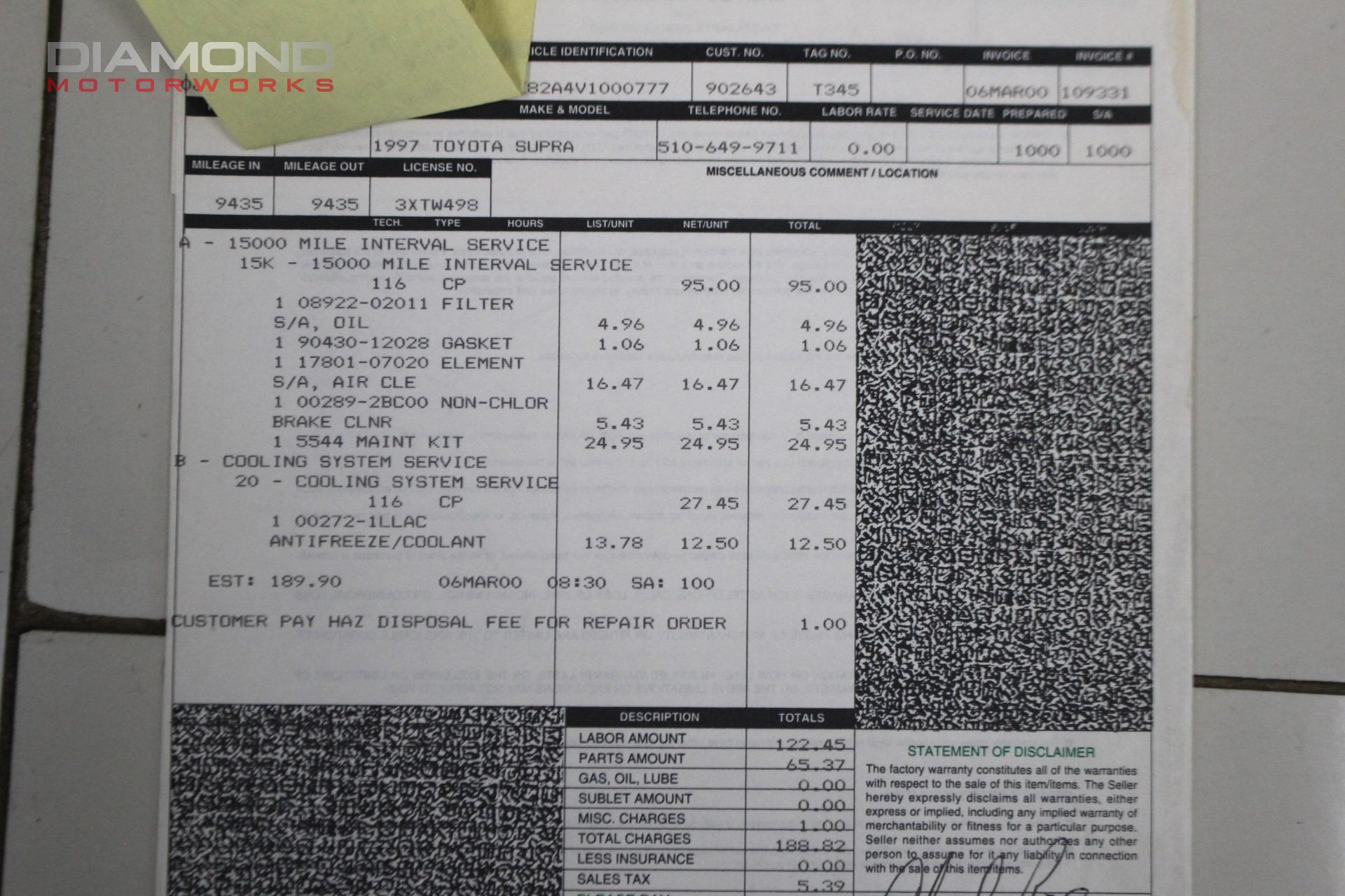 1997 TOYOTA SUPRA - Image 156