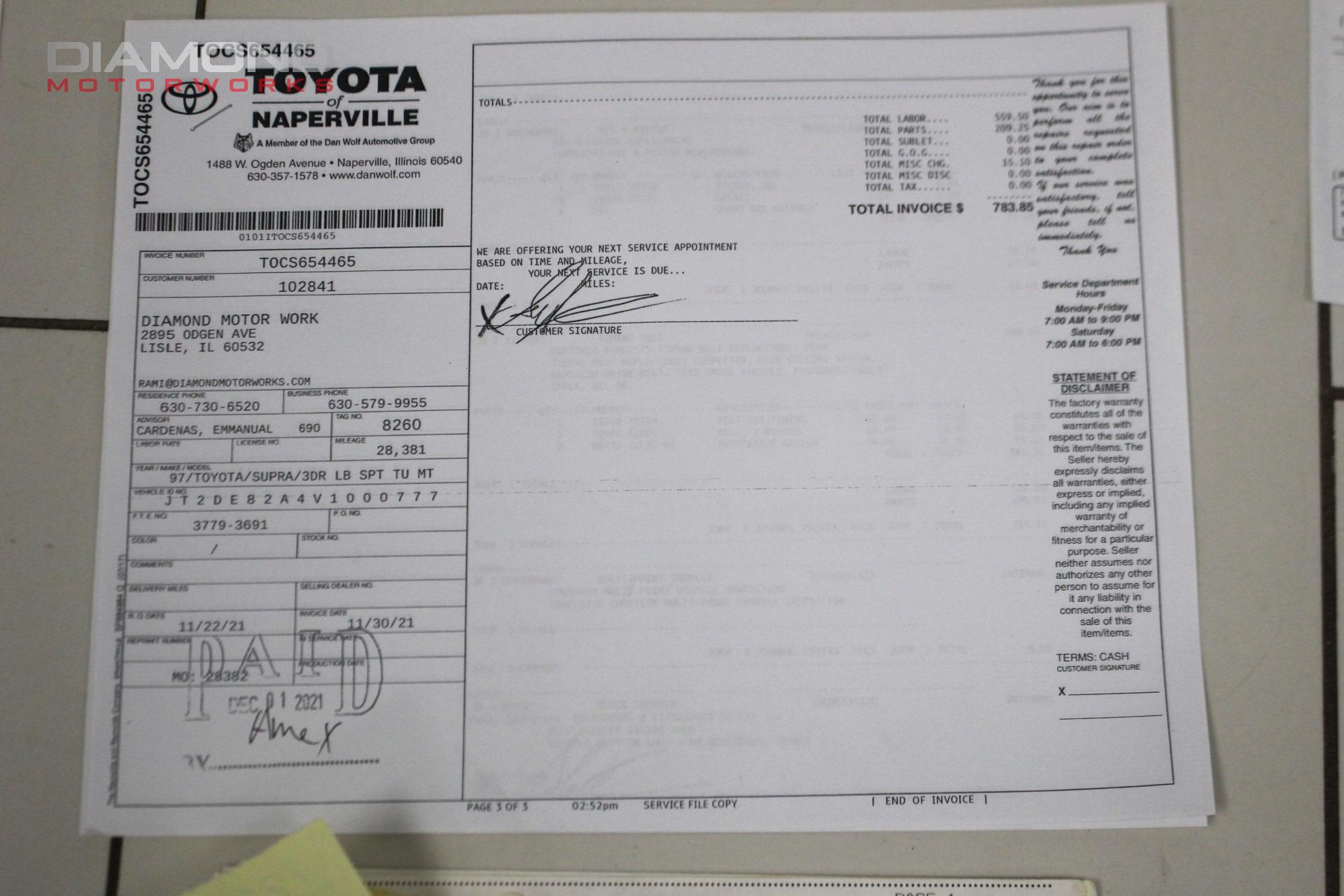 1997 TOYOTA SUPRA - Image 157