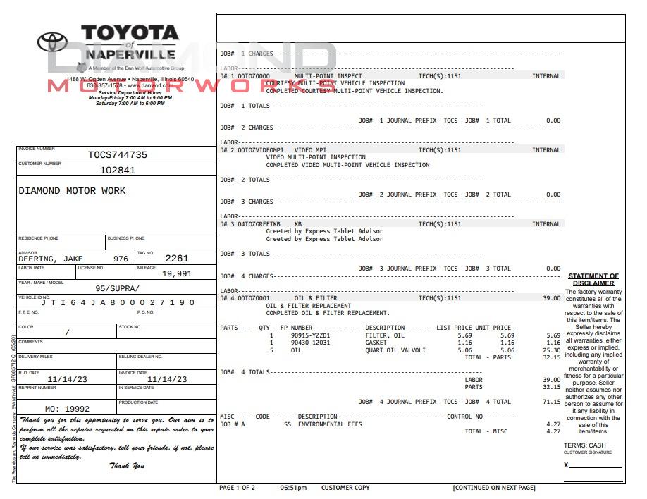 1995 TOYOTA SUPRA TURBO - Image 147