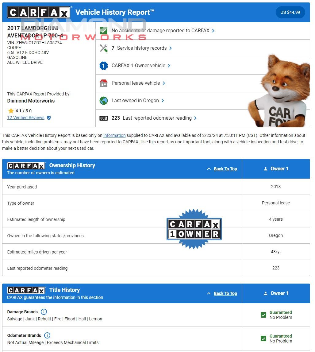 2017 LAMBORGHINI AVENTADOR - Image 125