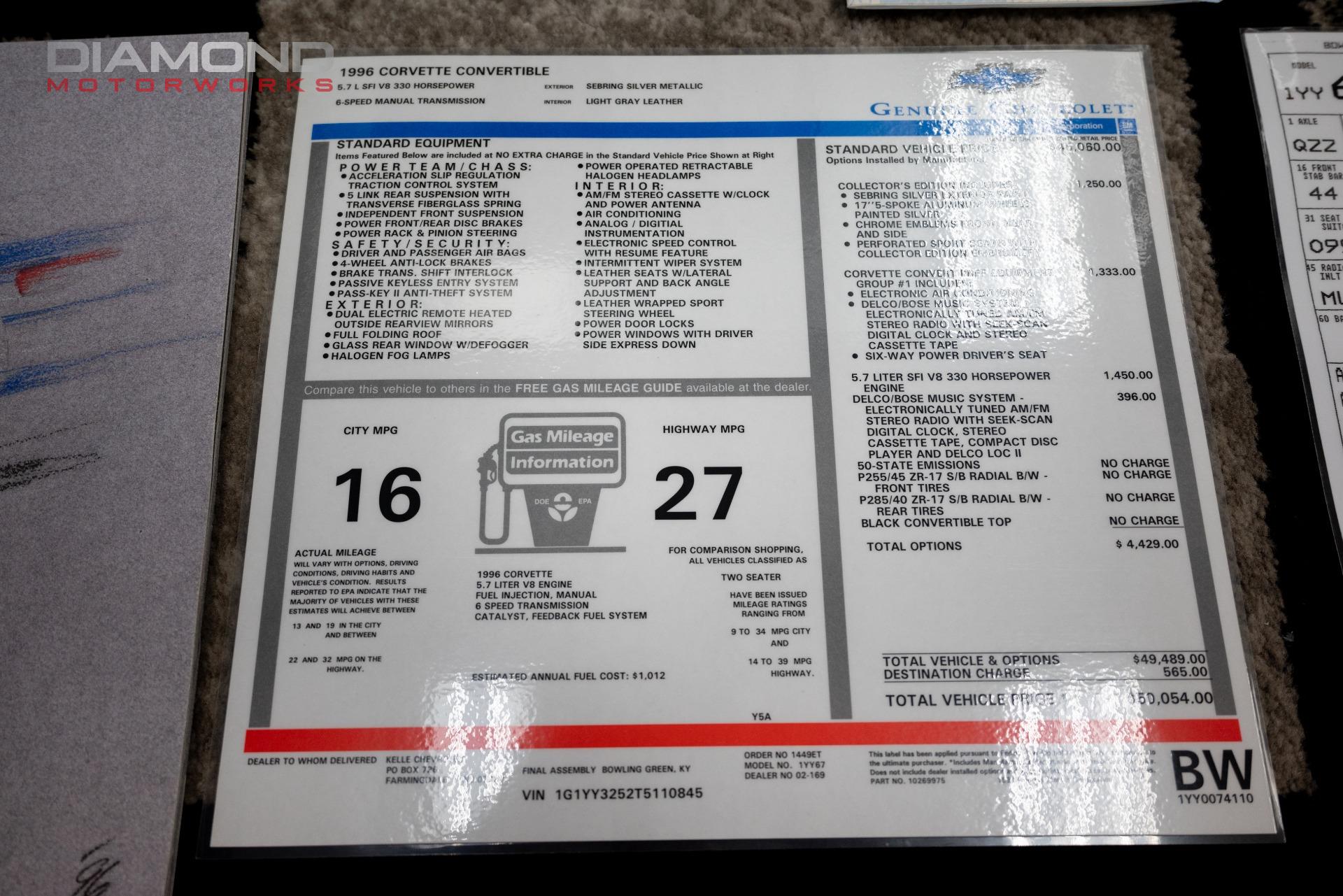 1996 CHEVROLET CORVETTE - Image 103