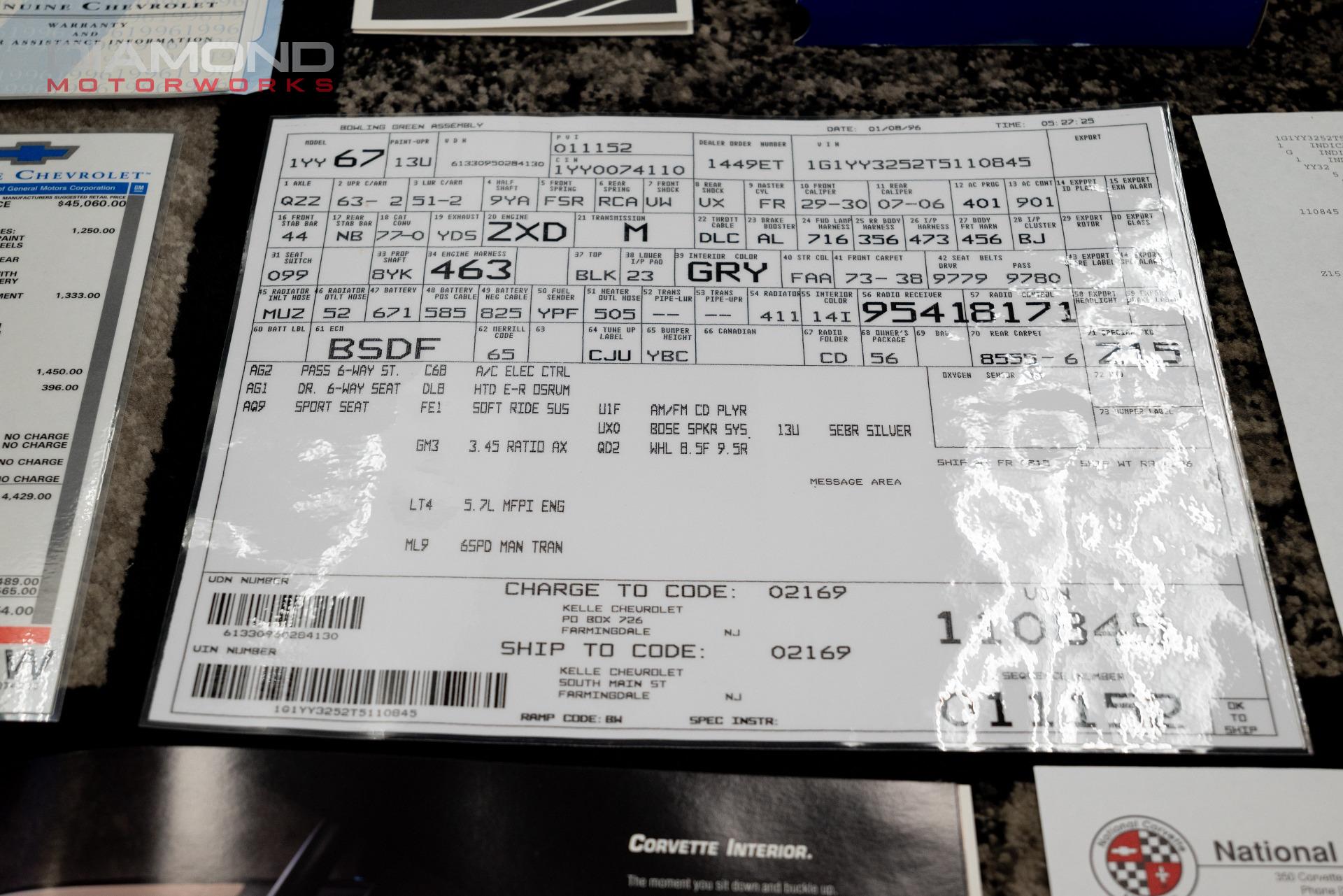 1996 CHEVROLET CORVETTE - Image 104