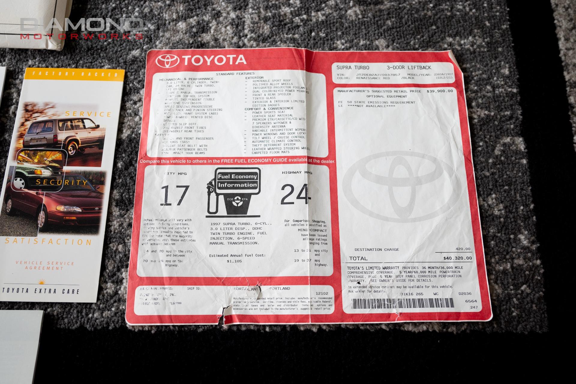 1997 TOYOTA SUPRA - Image 136