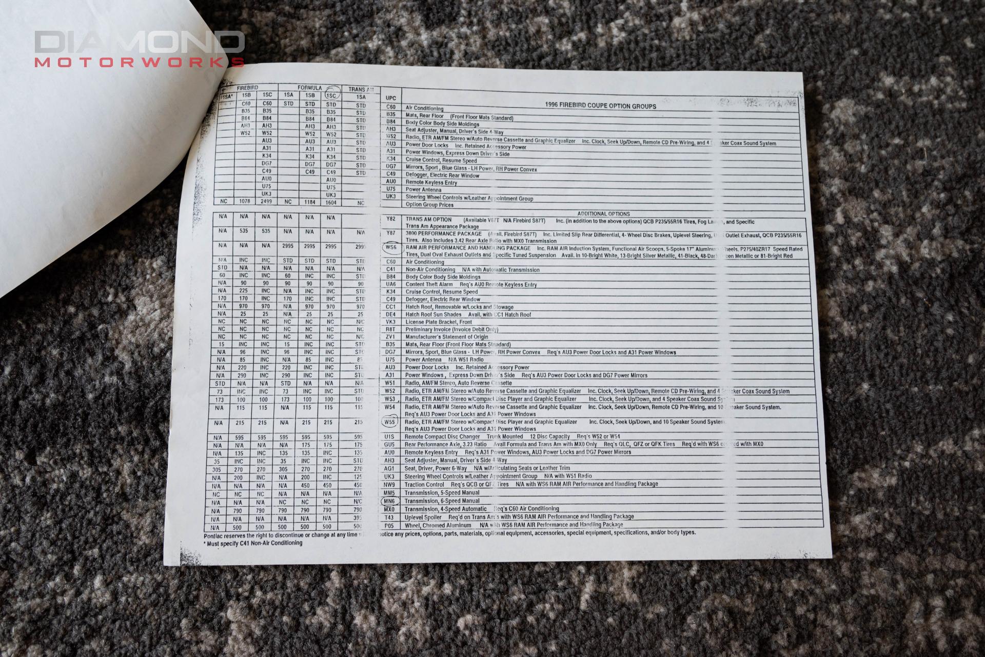 1996 PONTIAC FIREBIRD - Image 127