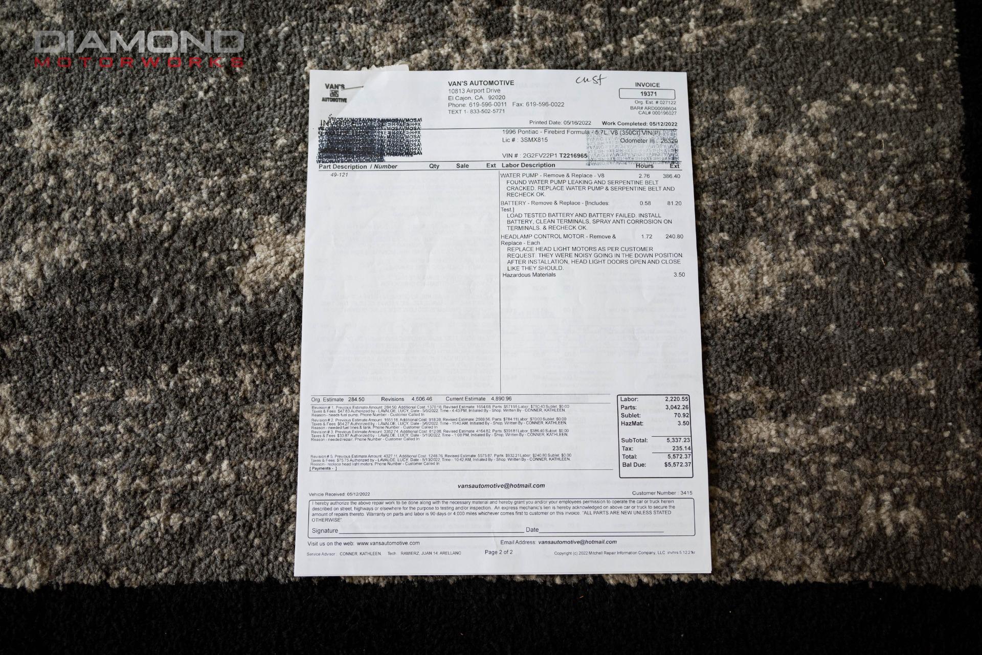 1996 PONTIAC FIREBIRD - Image 135