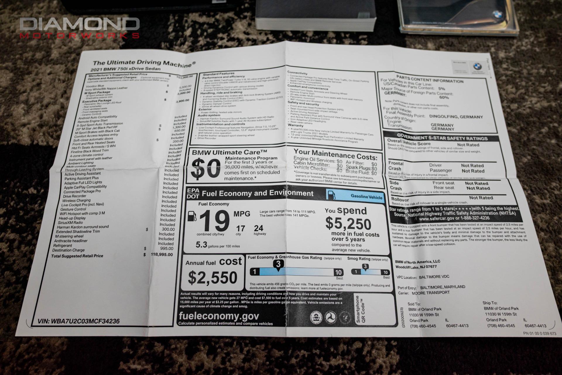 2021 BMW 750I - Image 154