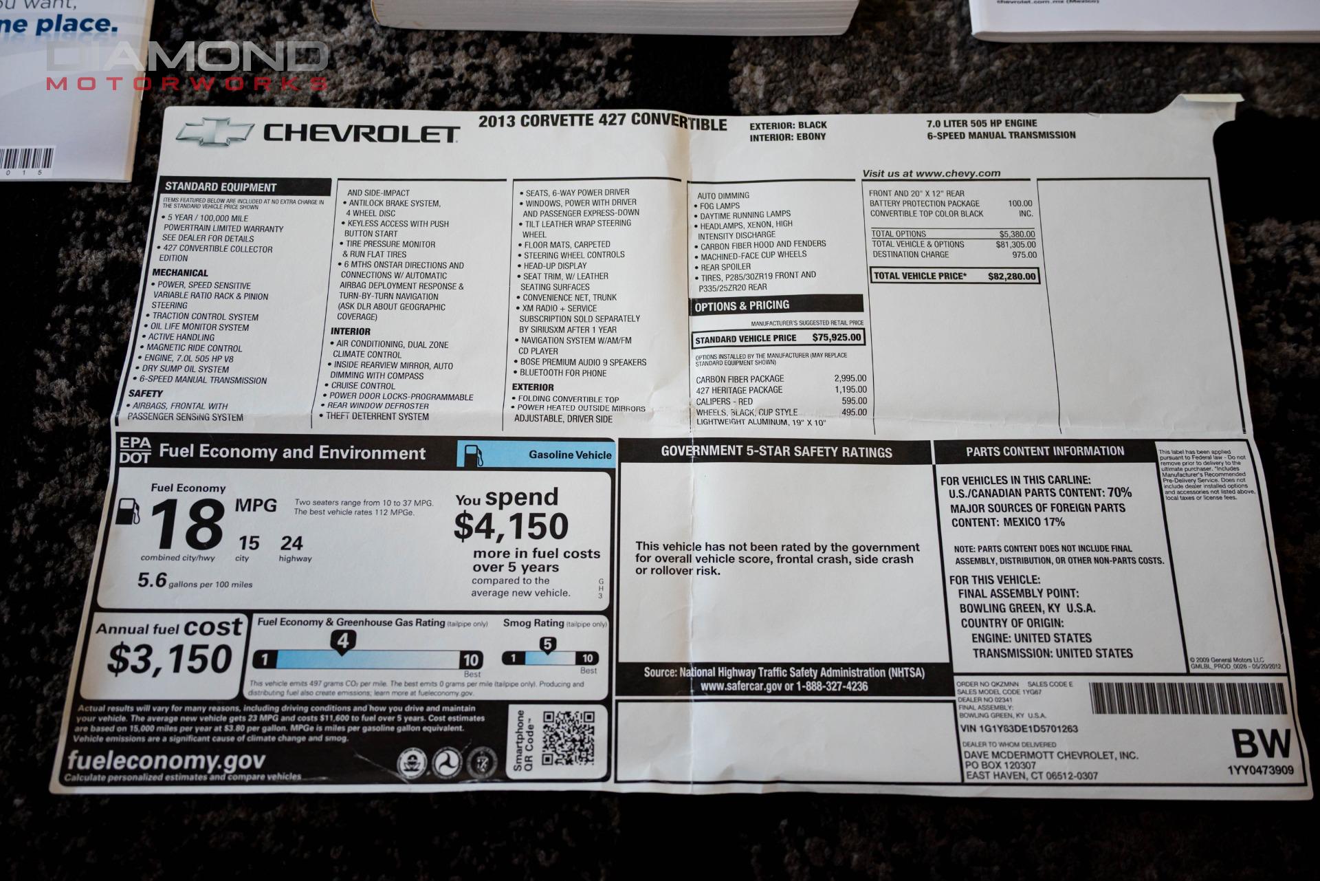 2013 CHEVROLET CORVETTE - Image 104