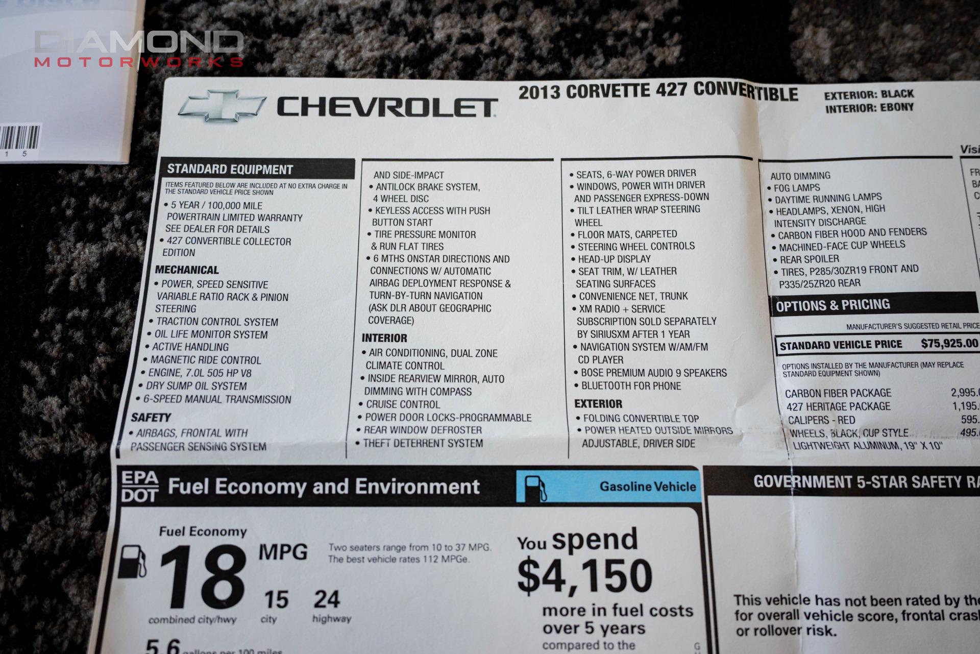 2013 CHEVROLET CORVETTE - Image 105