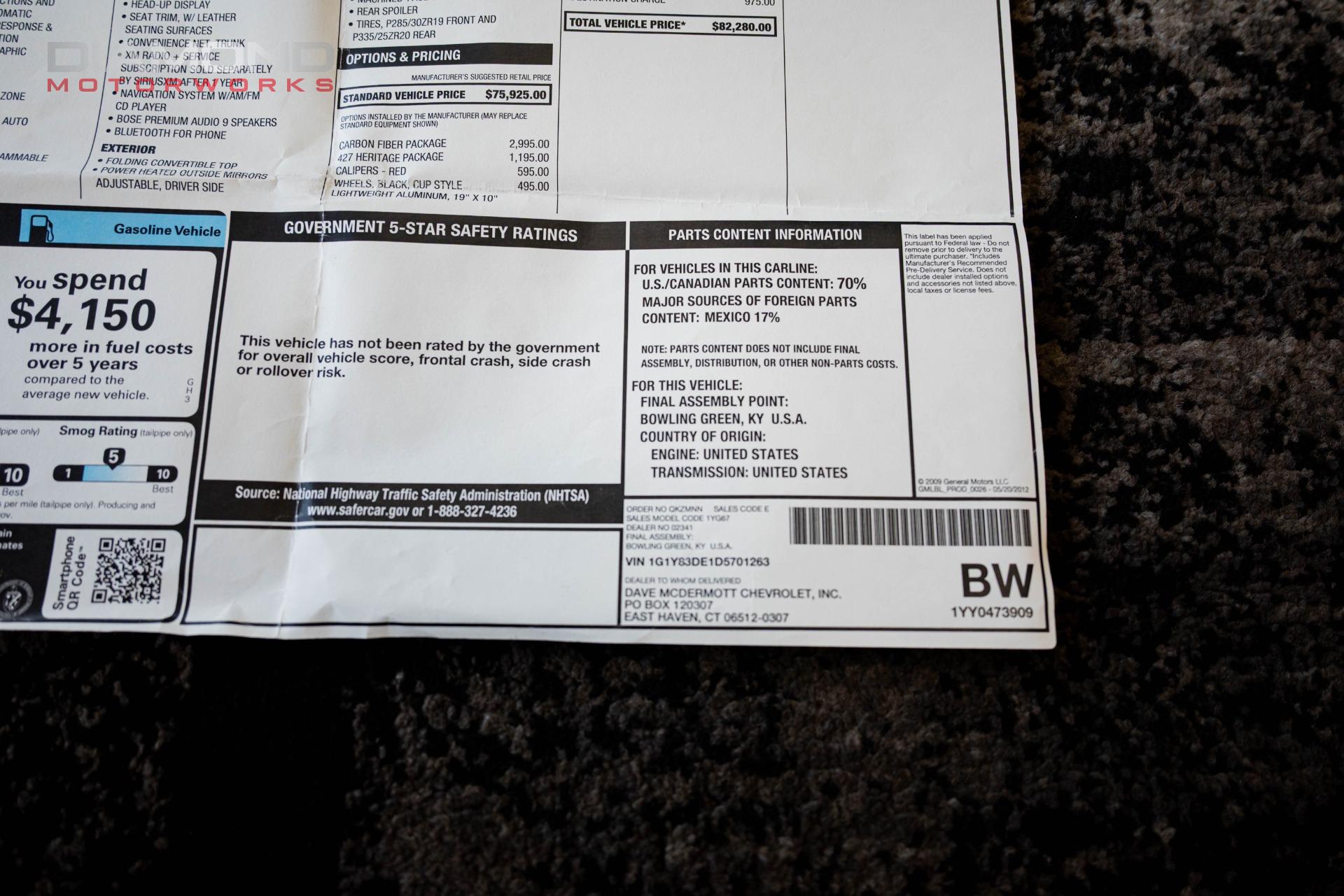 2013 CHEVROLET CORVETTE - Image 107