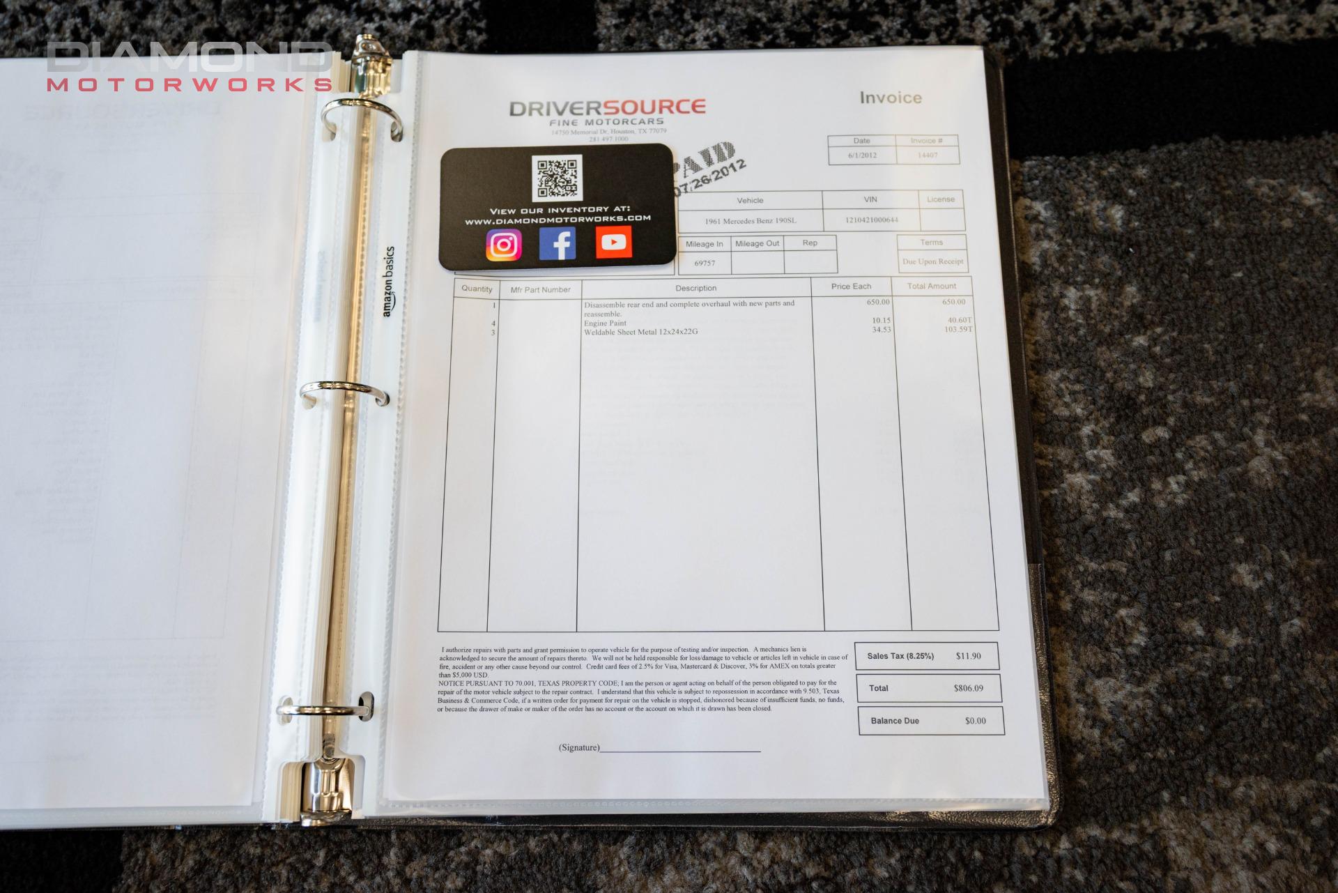 1961 MERCEDES BENZ 190SL - Image 150