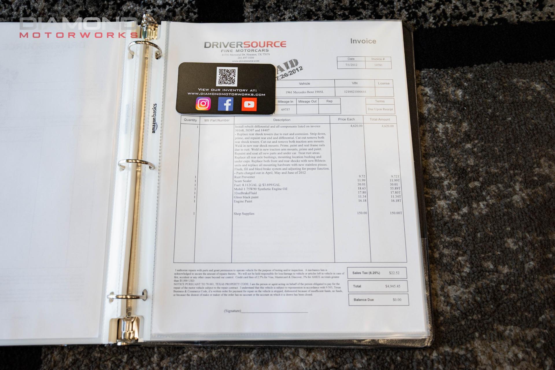 1961 MERCEDES BENZ 190SL - Image 151