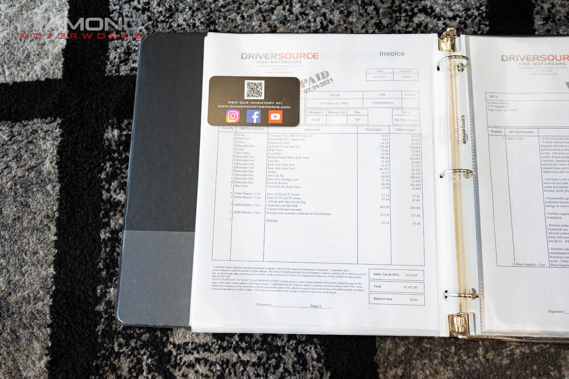 1961 MERCEDES BENZ 190SL - Image 153