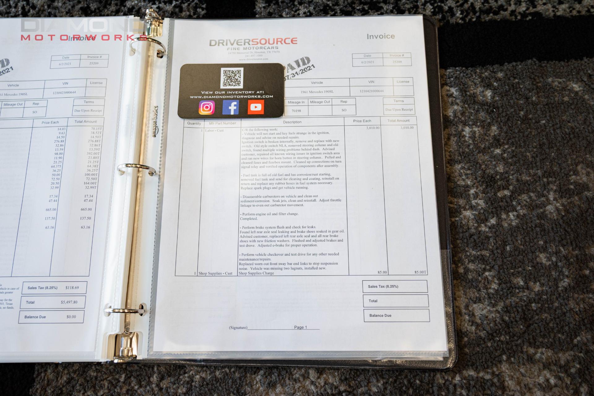 1961 MERCEDES BENZ 190SL - Image 154