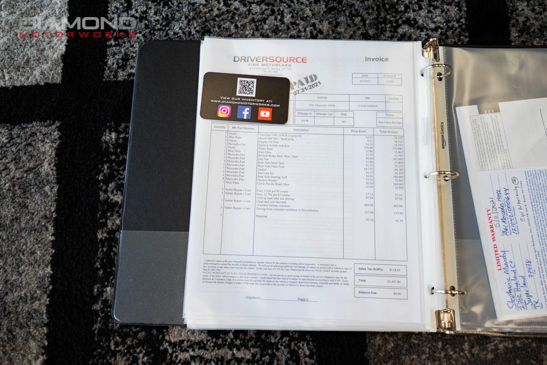 1961 MERCEDES BENZ 190SL - Image 155