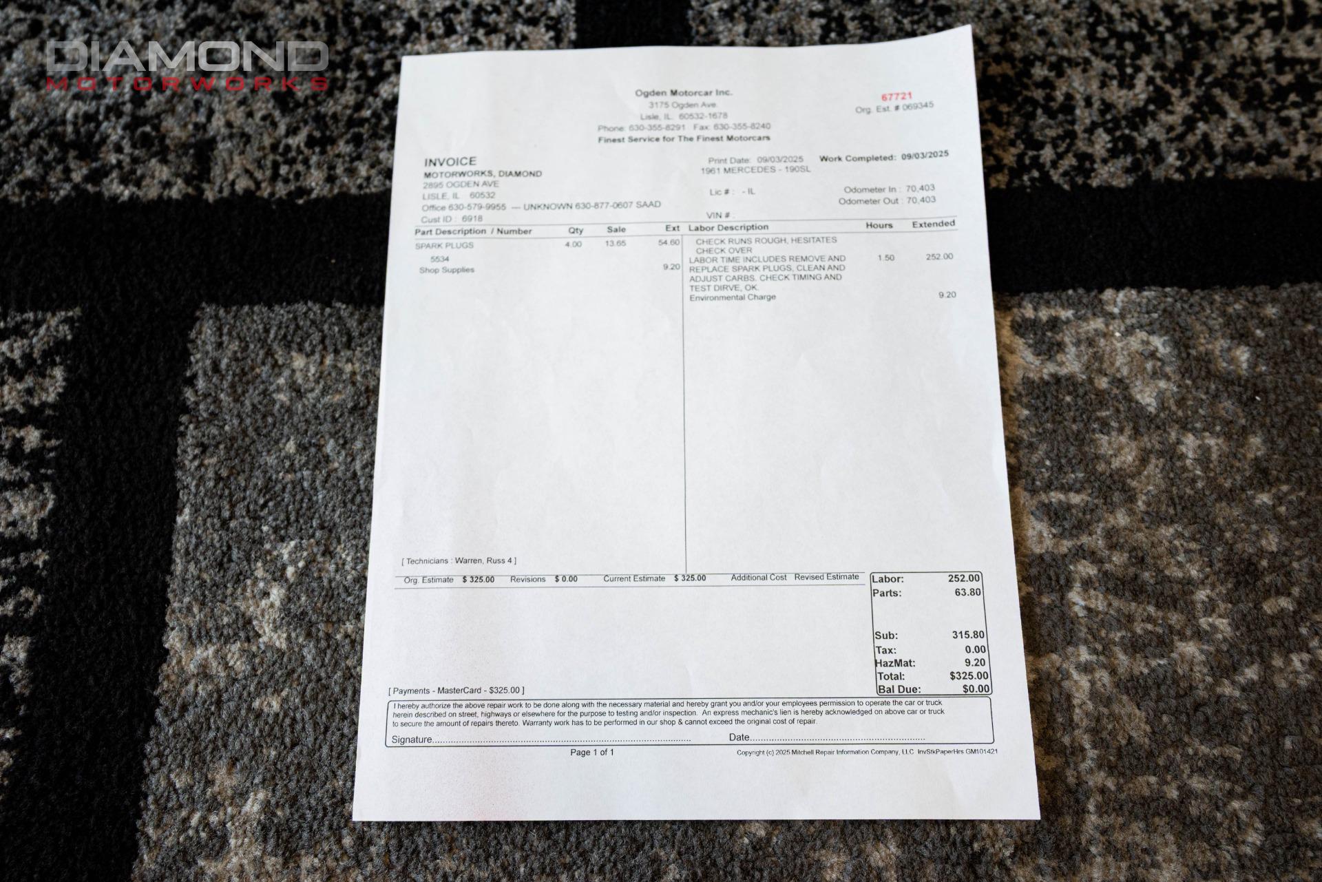 1961 MERCEDES BENZ 190SL - Image 157