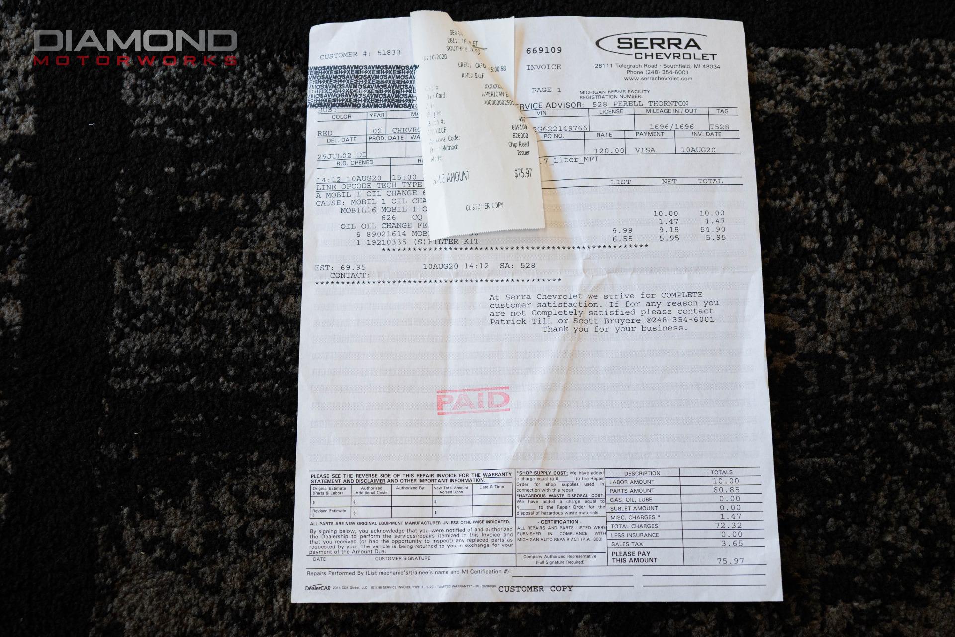 2002 CHEVROLET CAMARO - Image 136