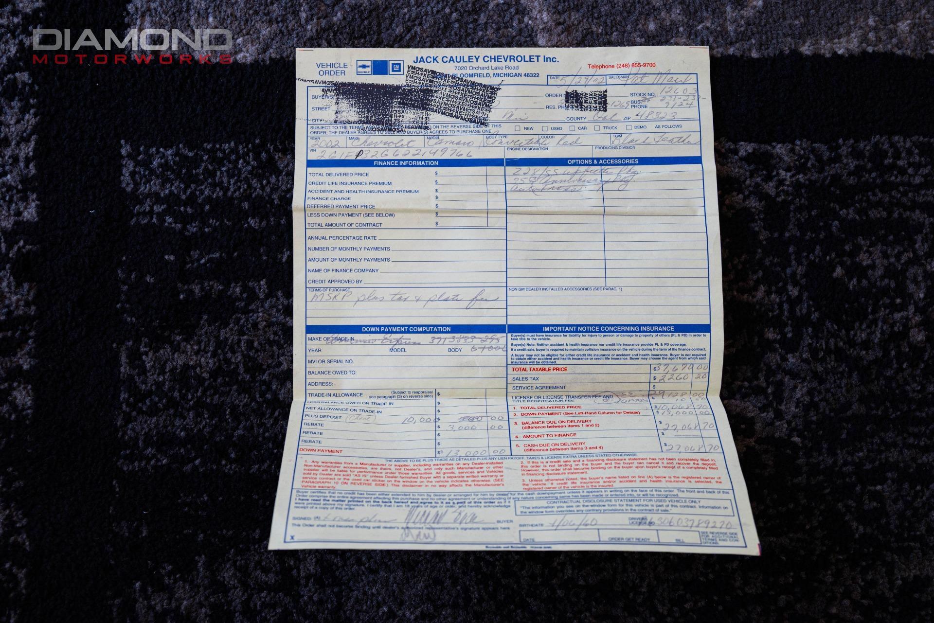 2002 CHEVROLET CAMARO - Image 137