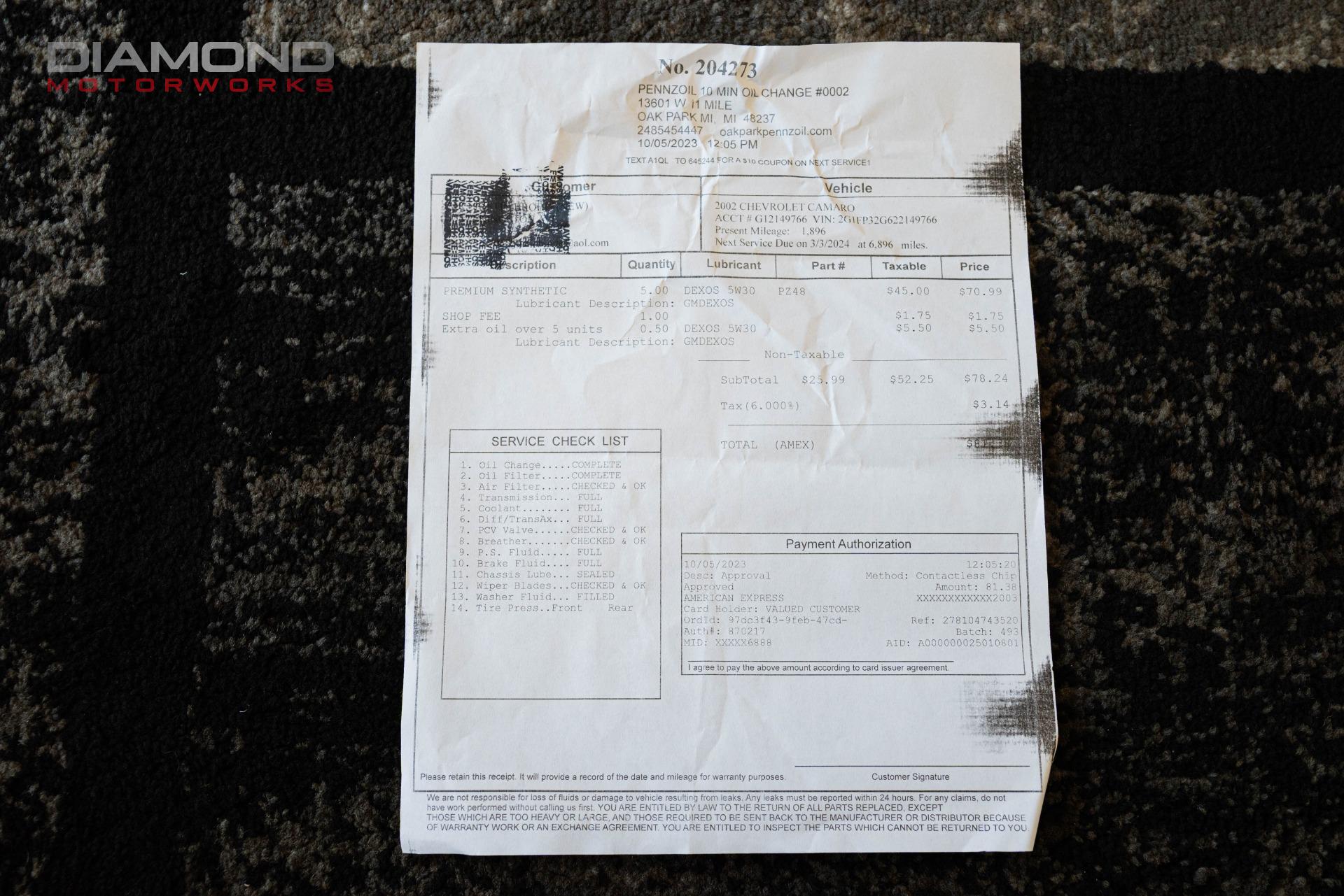 2002 CHEVROLET CAMARO - Image 138