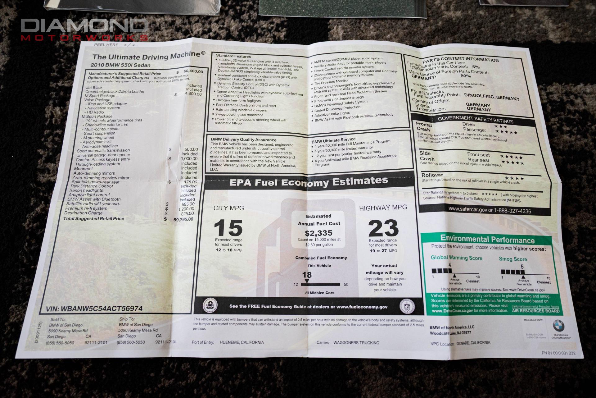 2010 BMW 550I - Image 134