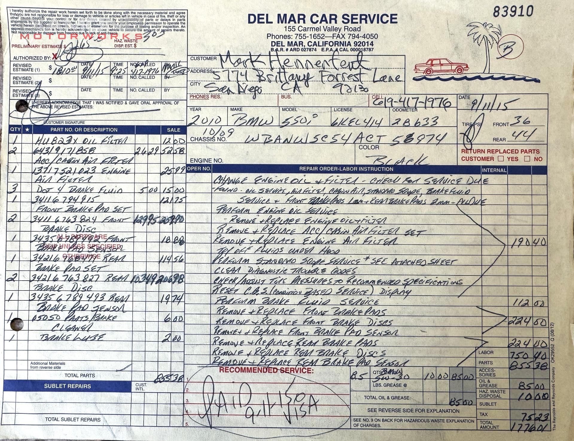 2010 BMW 550I - Image 168