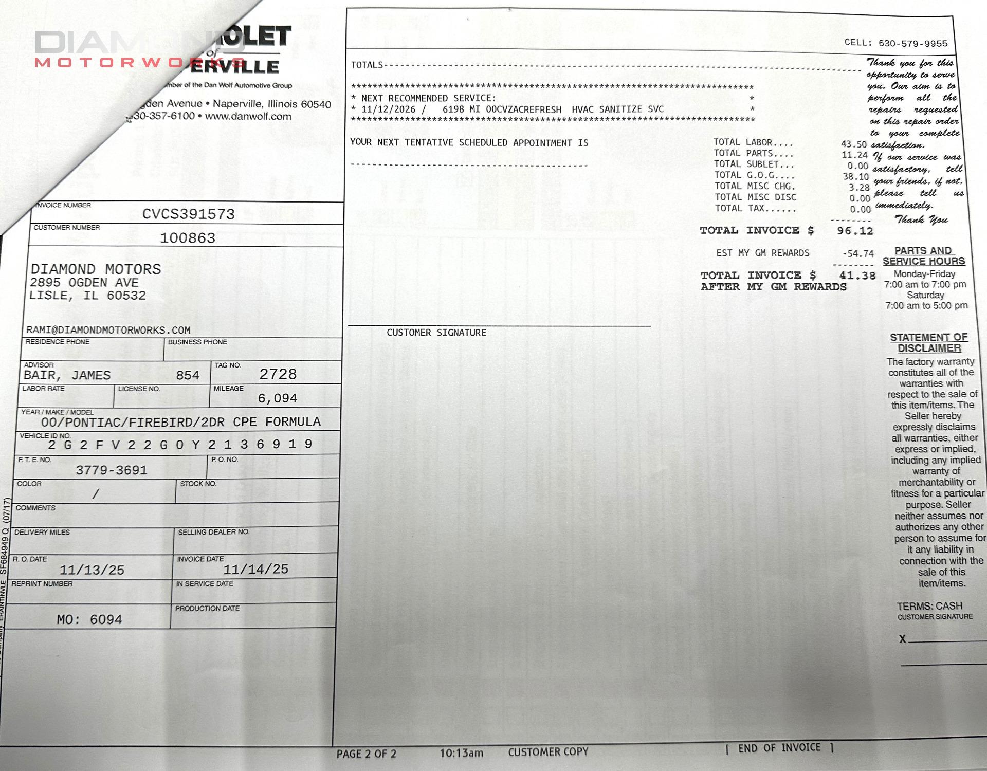 2000 PONTIAC FIREBIRD - Image 152