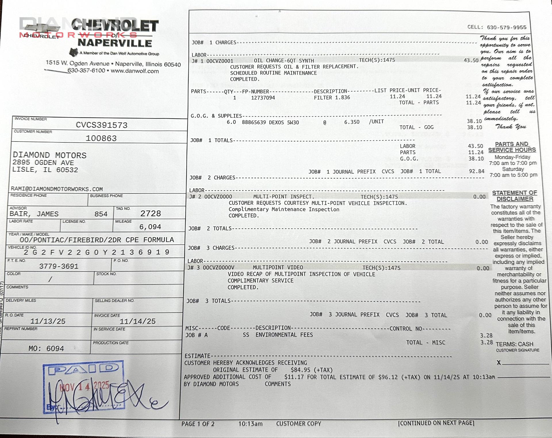 2000 PONTIAC FIREBIRD - Image 153