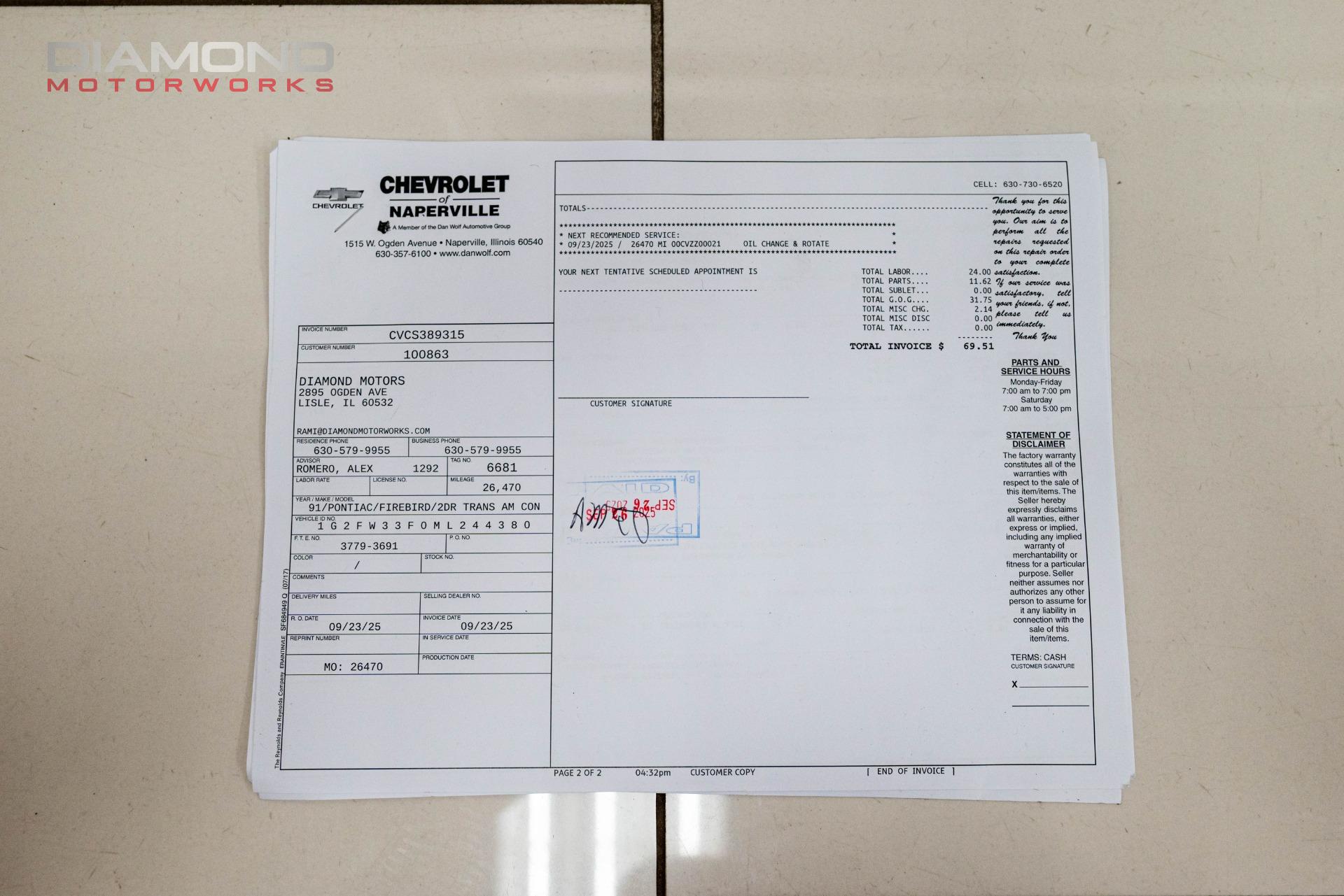 1991 PONTIAC FIREBIRD - Image 127