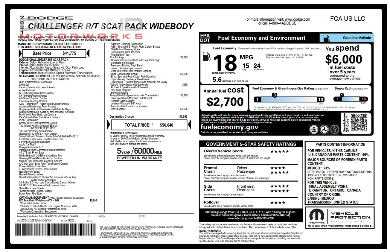 2021 DODGE CHALLENGER - Image 125