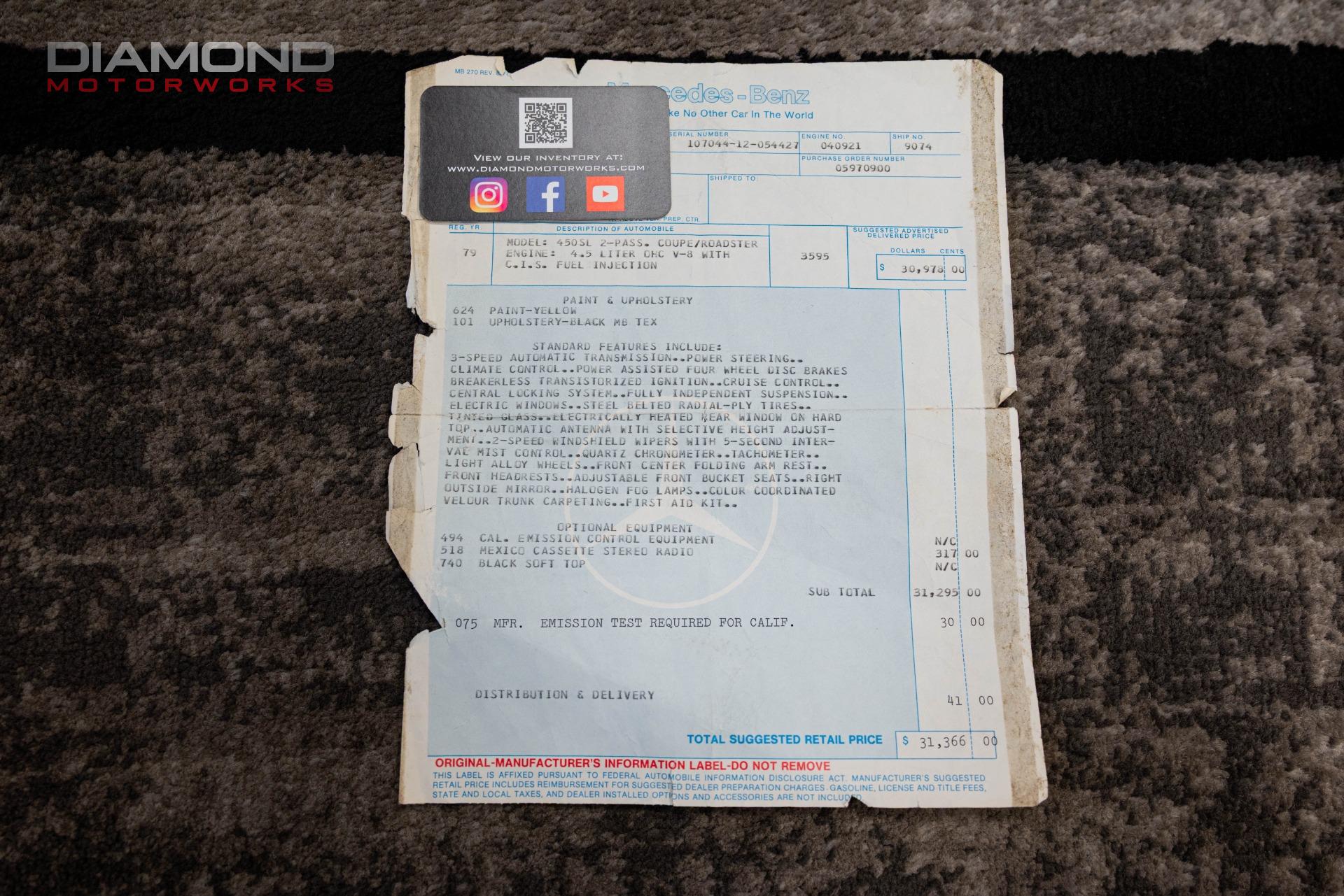 1979 MERCEDES BENZ 450SL - Image 145