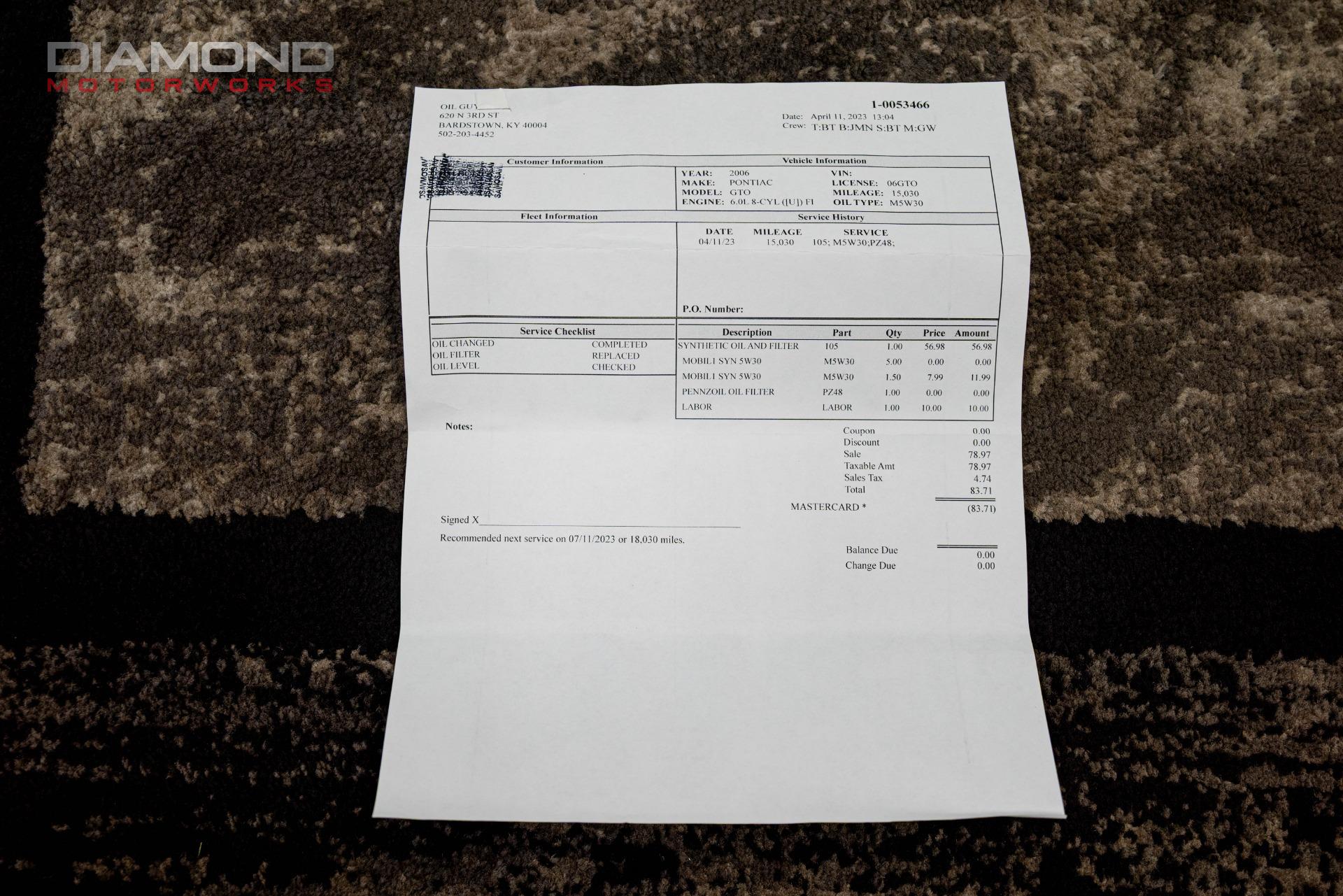 2006 PONTIAC GTO - Image 152