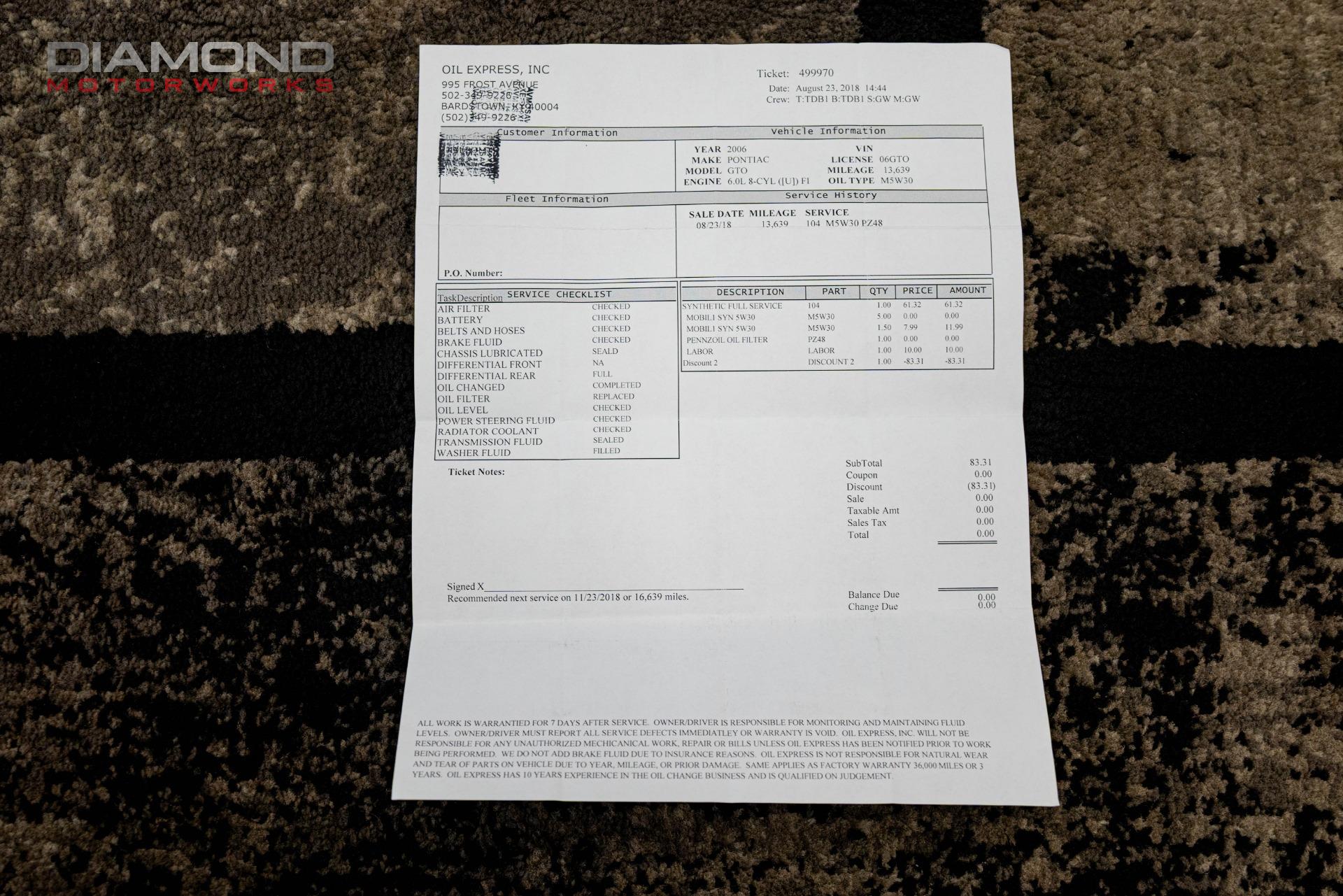 2006 PONTIAC GTO - Image 155