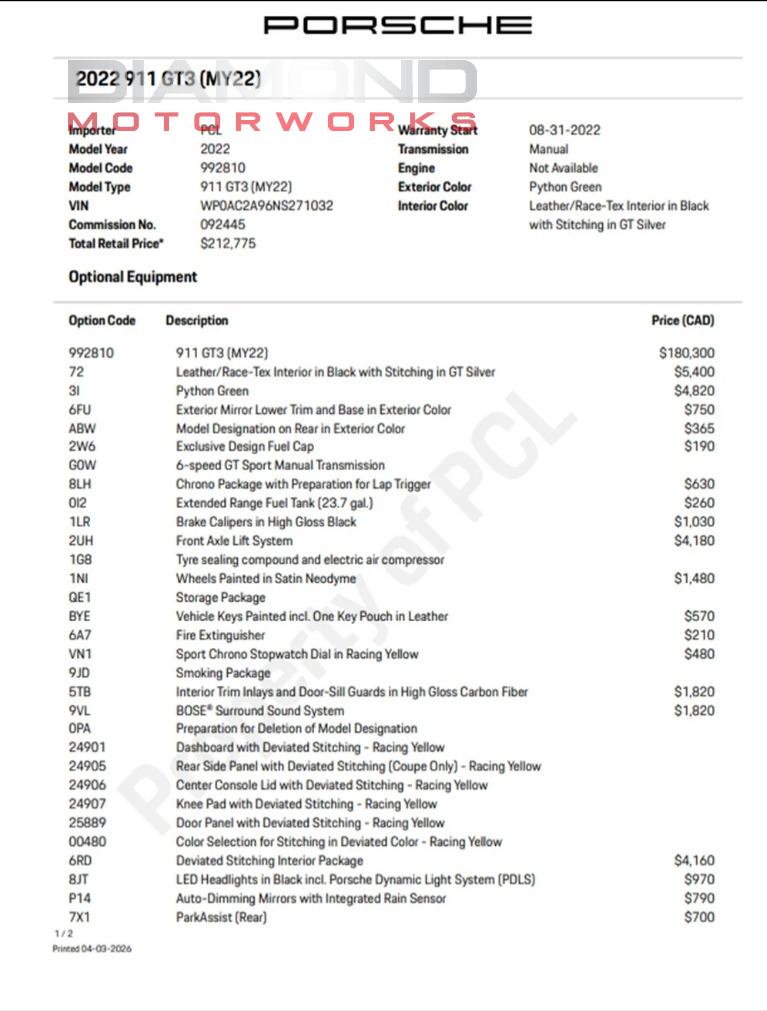 2022 Porsche 911 GT3 - Photo 205